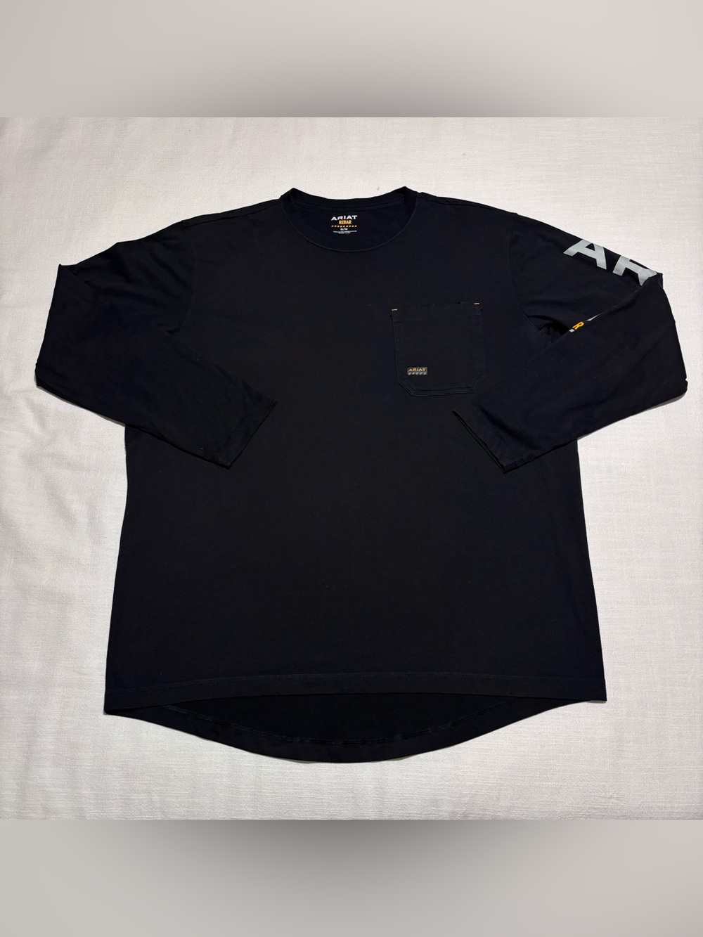 Men’s Ariat Black Rebar Workman Logo Long Sleeve Shirt | Black | XL | 10023916